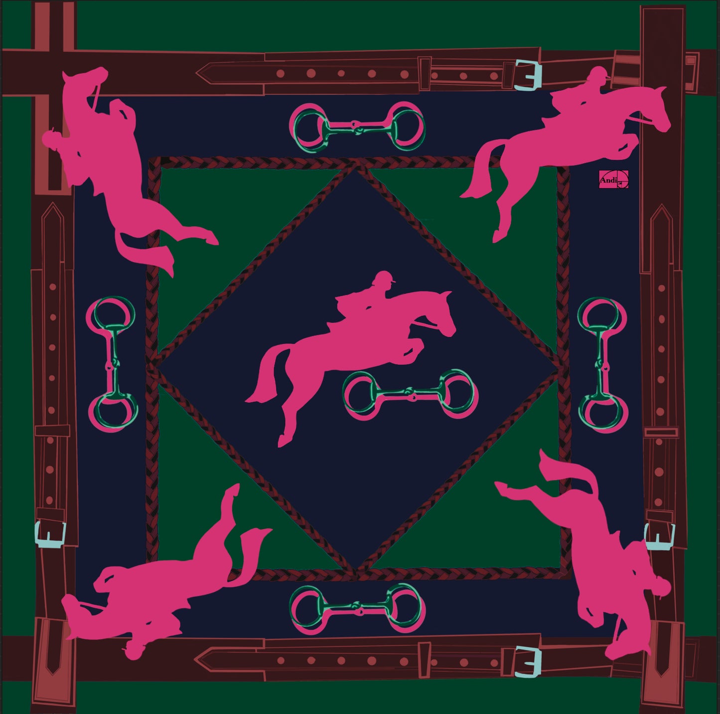 21 x 21 inch square 100% Cotton Jumper in White + Pink