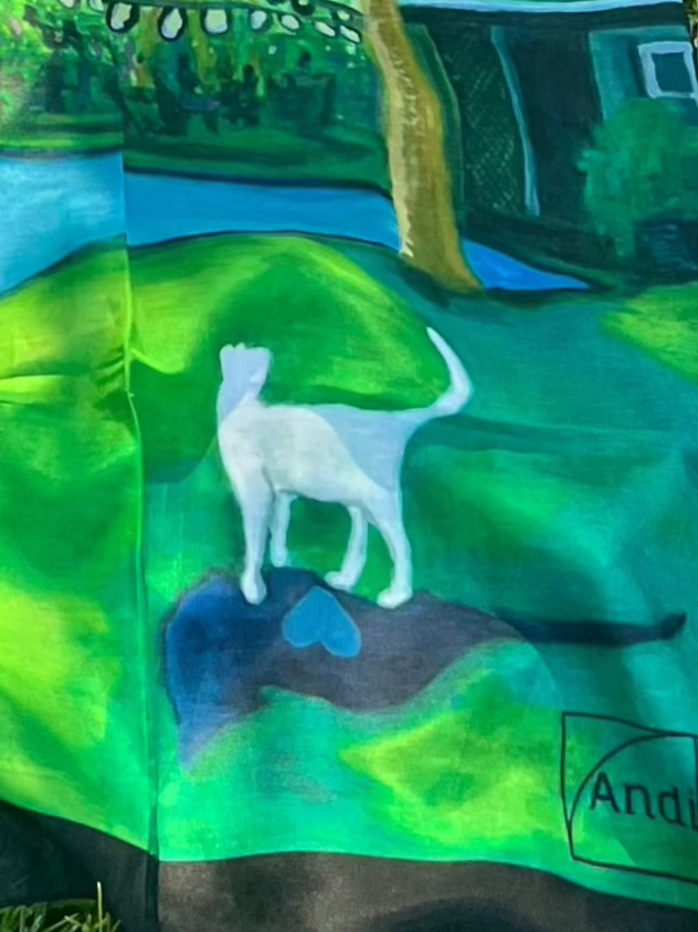 21 x 21 inch square 100% Organic Cotton Hemingway Polydactyl Cats