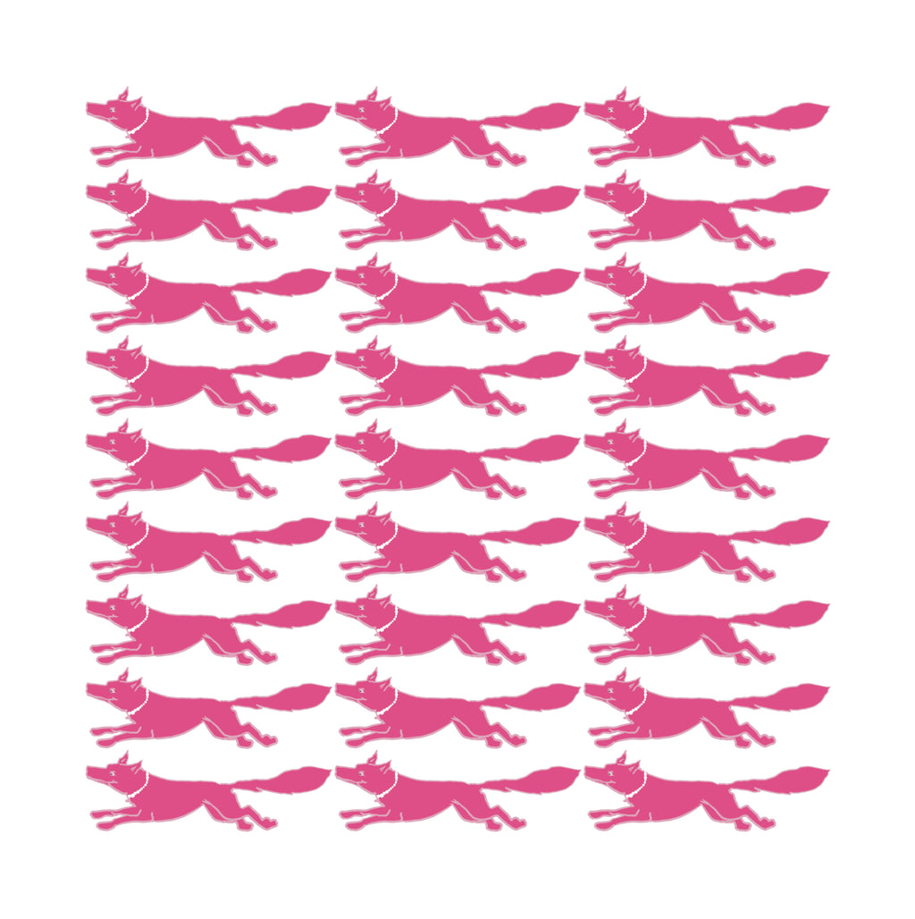 25x25 inches 100% Organic Cotton Vixen Racing Fox with Pearls Navy + Pink