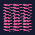25x25 inches 100% Organic Cotton Vixen Racing Fox with Pearls Navy + Pink