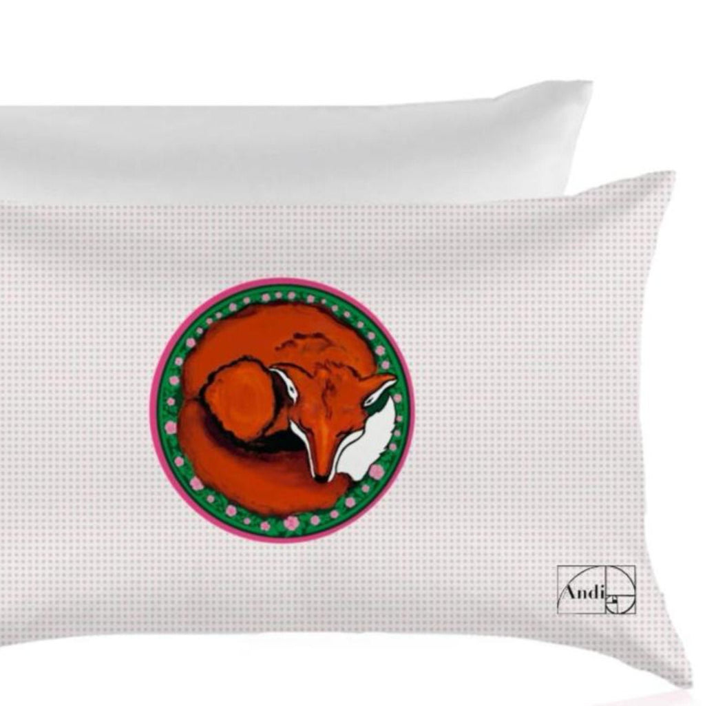 Eye Mask + Pillowcase Set 100% Silk Sweet Foxy Dreams