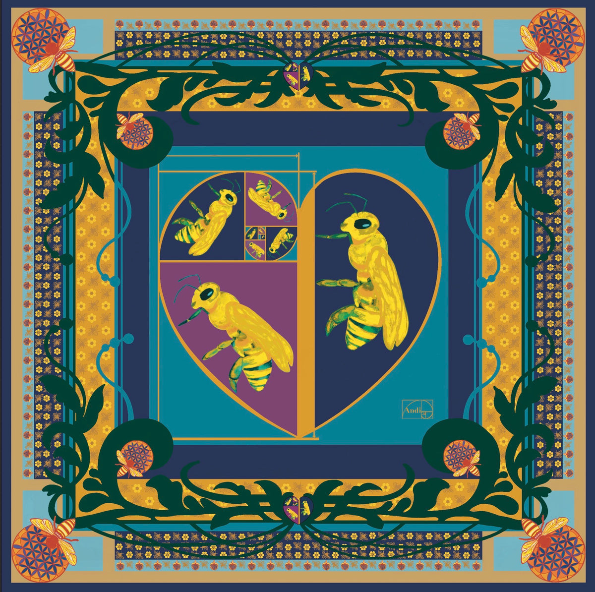 No. I - BEE LOVE · The Grand Square · 135 x 135 cm