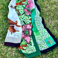 53 x 53 inch square 70% Organic Cotton 30% Silk Fox Trio Scarf Set