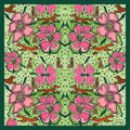 25 x 25 inch square 100% Organic Cotton Fox in Pink and Green